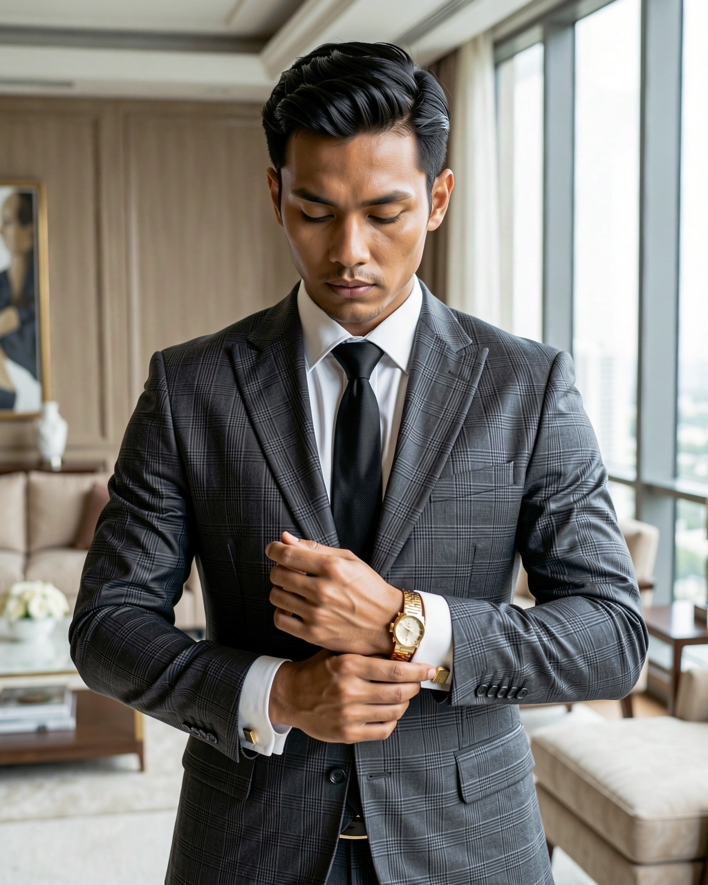 Pria dengan pakaian formal premium
