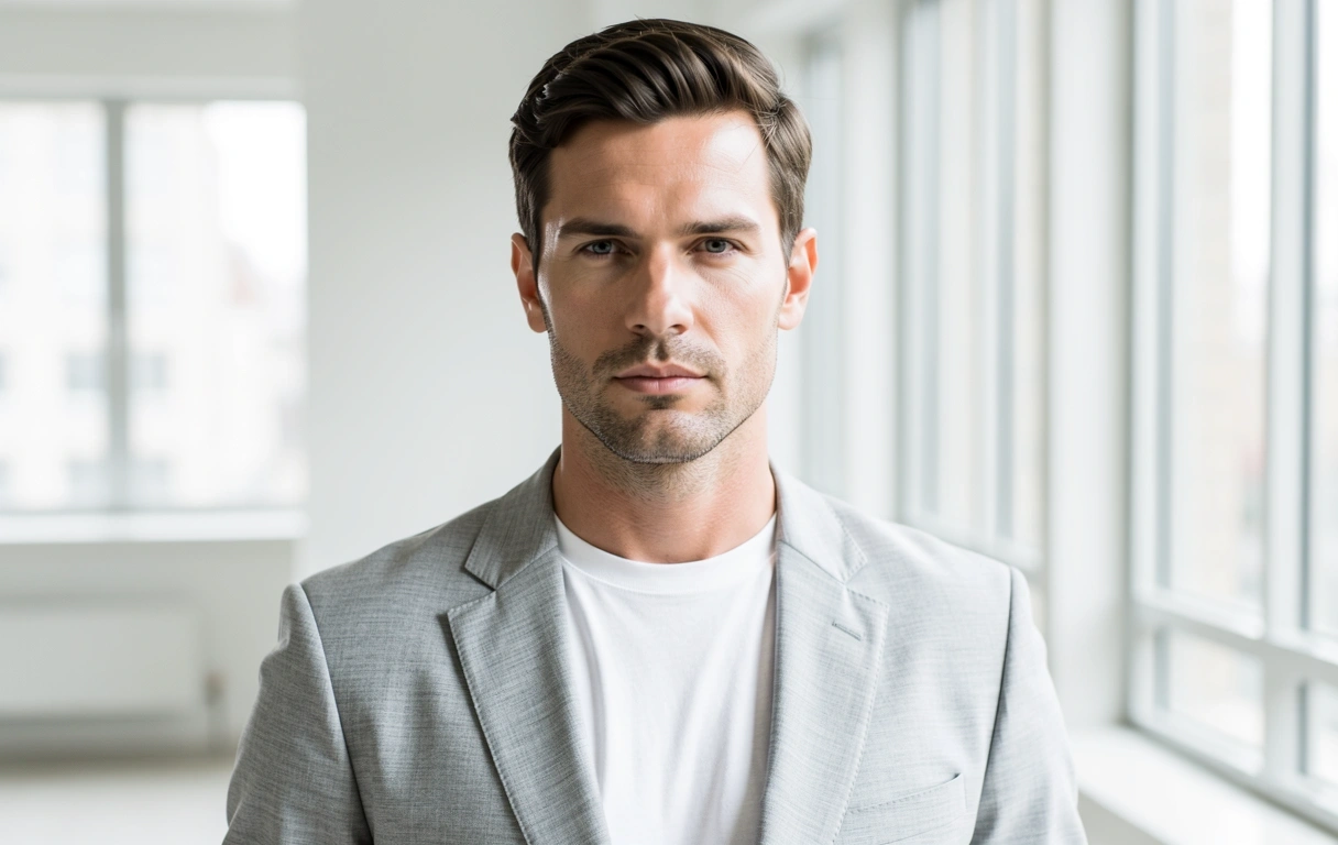 Pria dengan blazer kasual